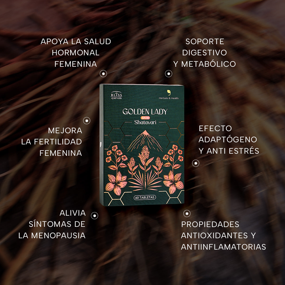 Beneficios de Golden Lady: equilibrio hormonal, menopausia y fertilidad femenina