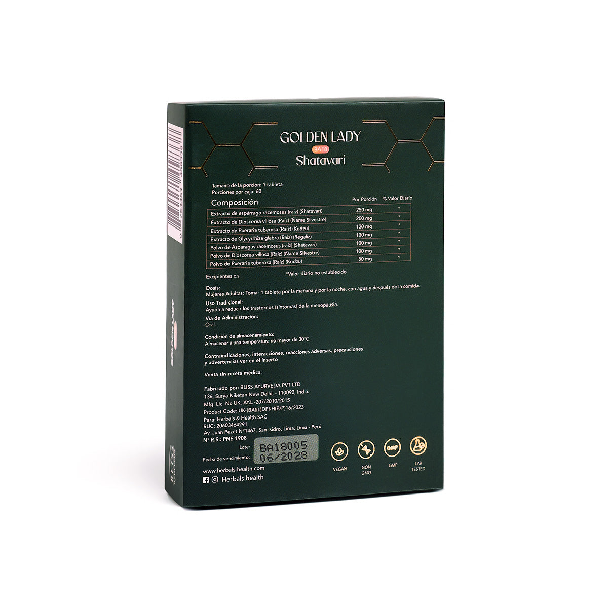 Golden Lady formula ayurvedica para el hormonal femenino - Herbals & Health Perú